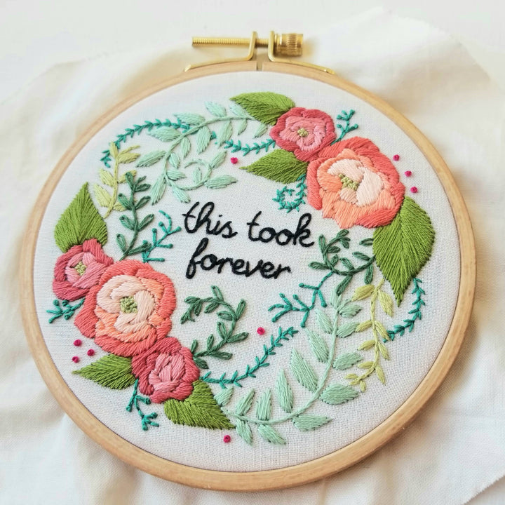 Delicate Roses Beginner Hand Embroidery Kit