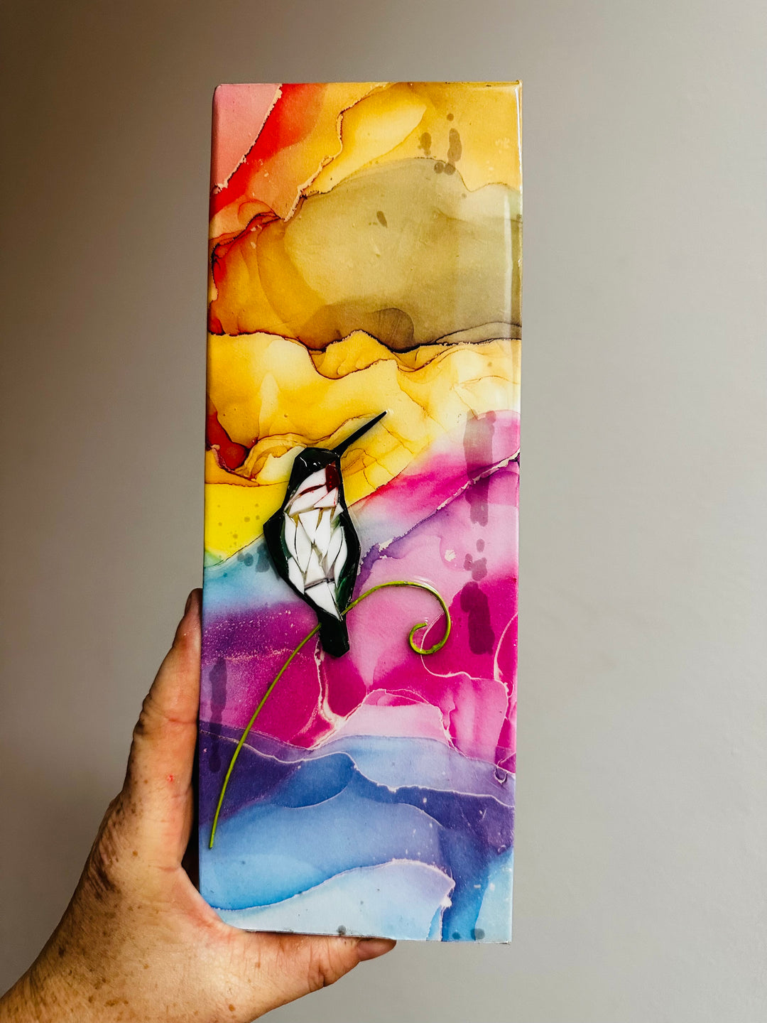 Hummingbird Mosaic Bright