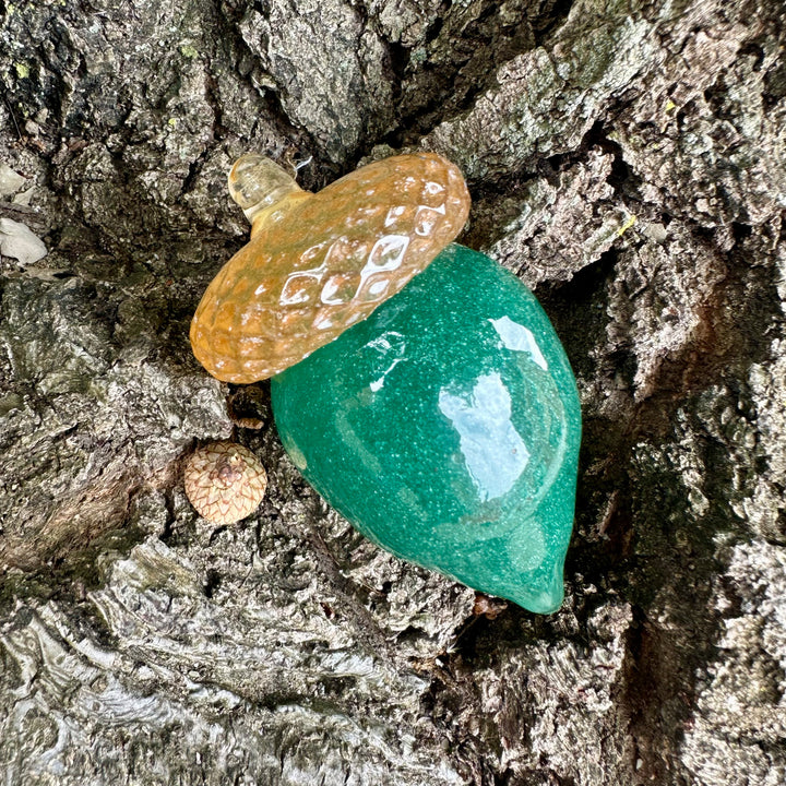 Green Glass Acorn
