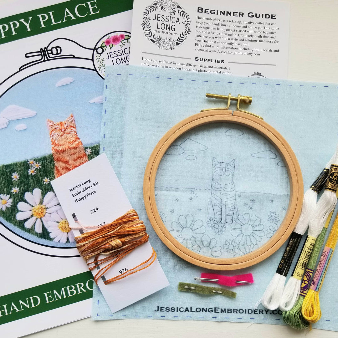 Happy Cat Hand Embroidery Kit
