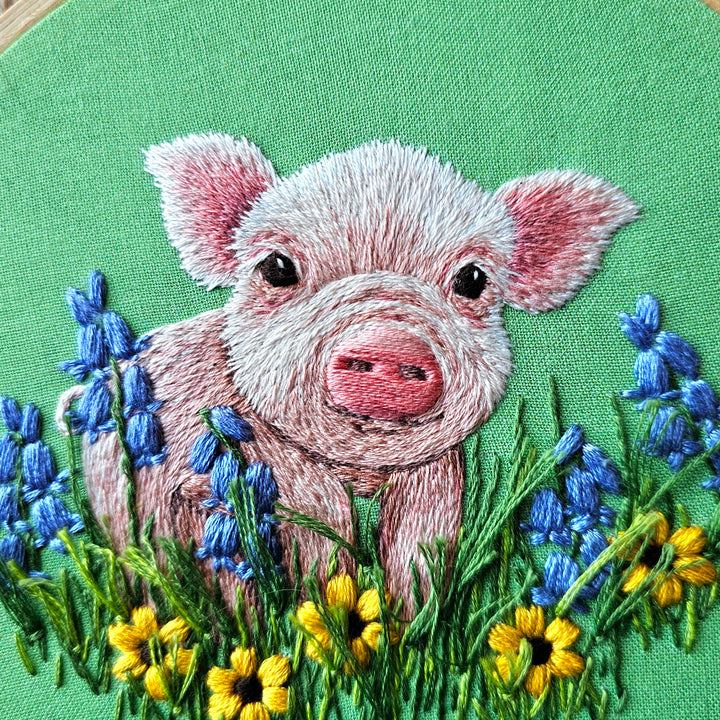 Posing Piglet Hand Embroidery Kit