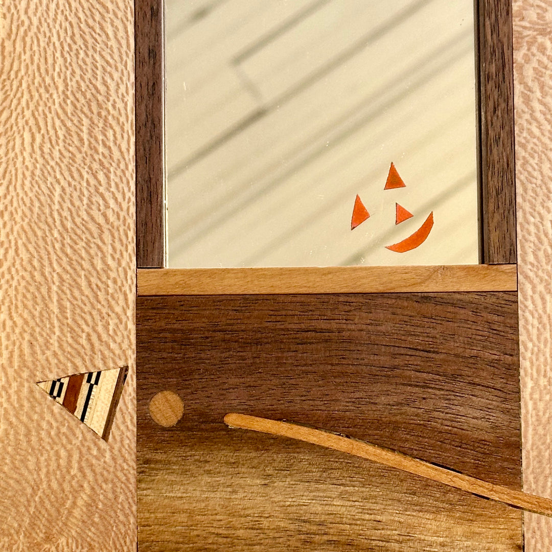 Wooden Happy Face Mirror Small