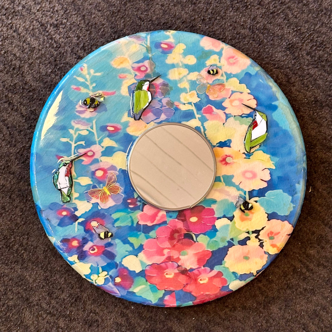 Hummingbird + Butterflies Mosaic Mirror
