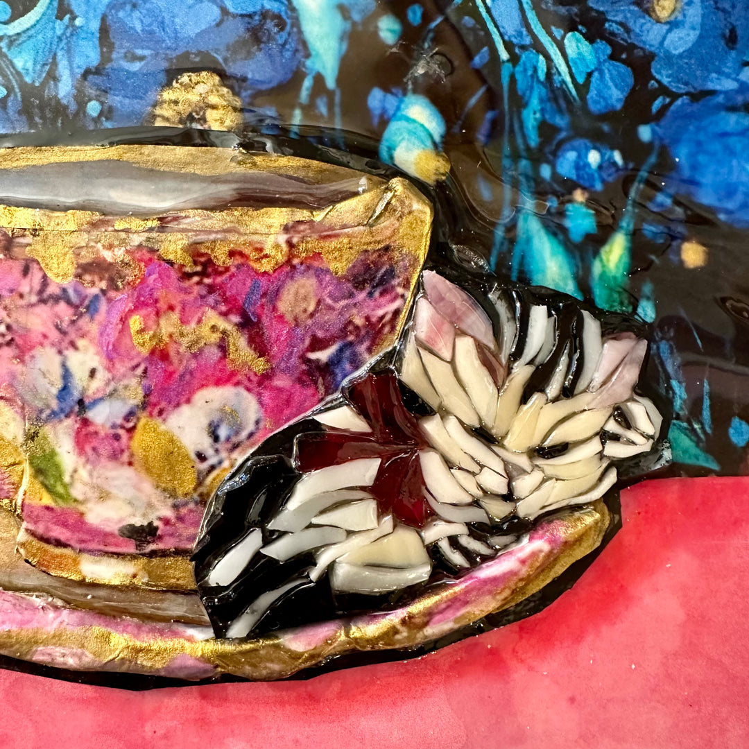 Teacup + Sleepy Kitten Mosaic