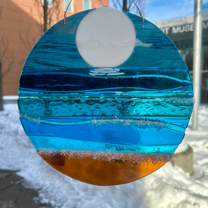 Moon + Beach Fused Glass