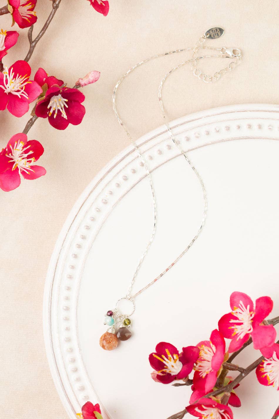 Revolution Moonstone, Sunstone, Amazonite Cluster Necklace