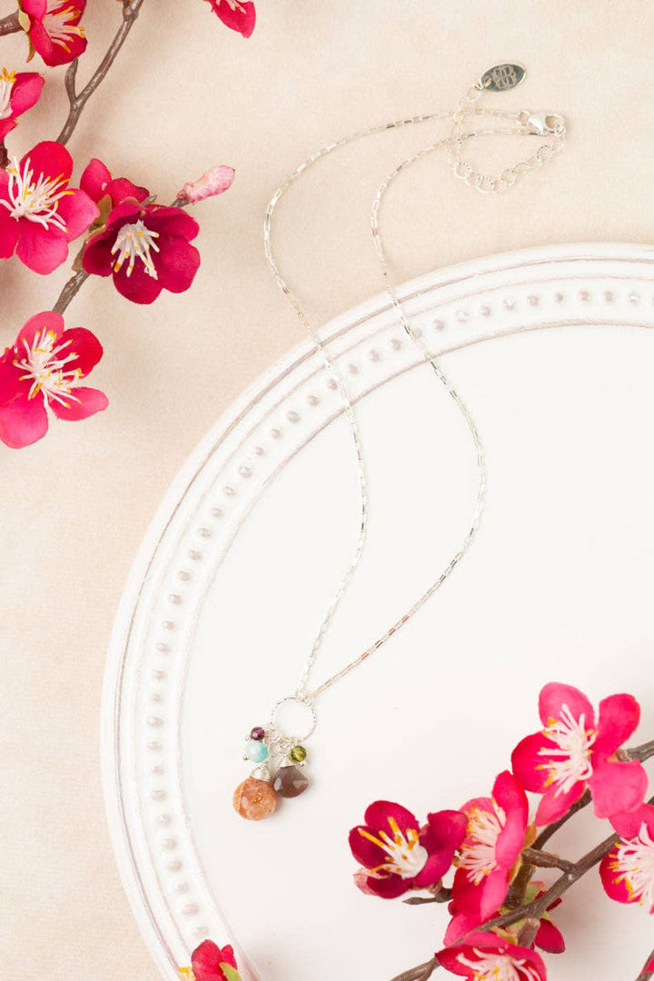 Revolution Moonstone, Sunstone, Amazonite Cluster Necklace
