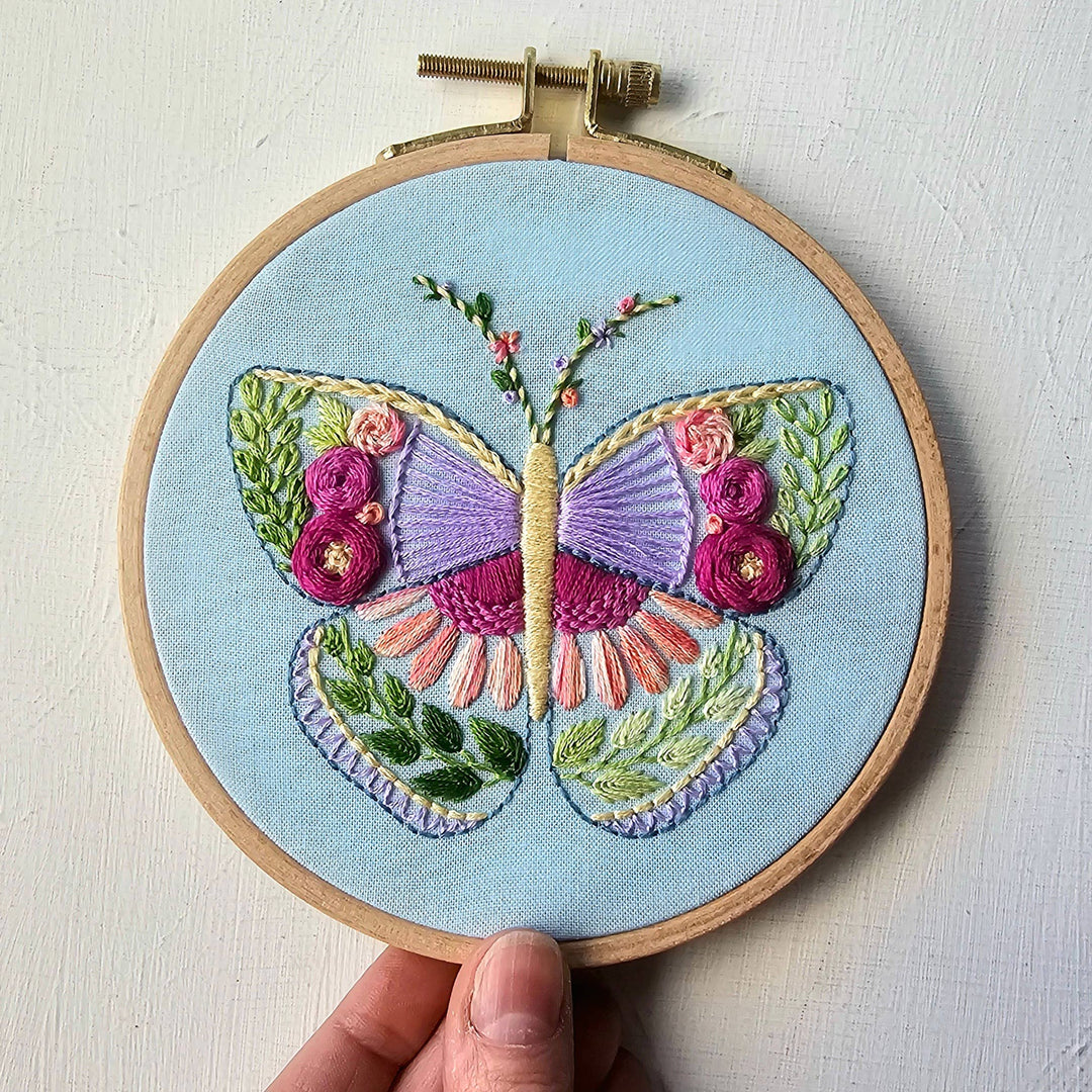 Beginner Butterfly Sampler Hand Embroidery Kit