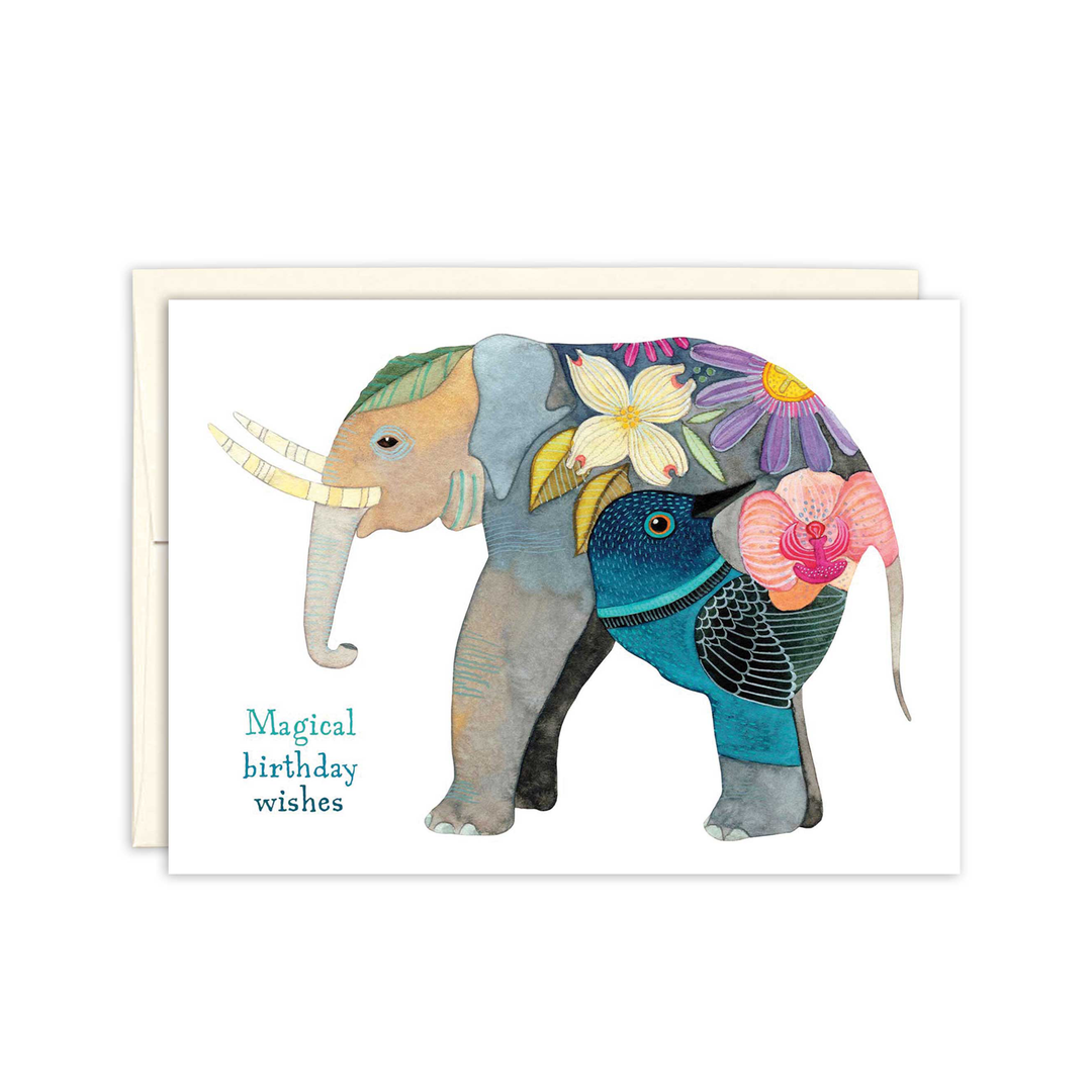 Birthday Card: Magical Wishes Elephant