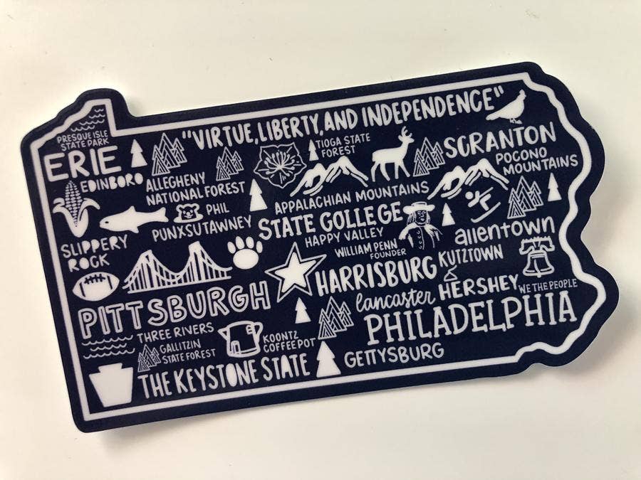 Pennsylvania Map Sticker