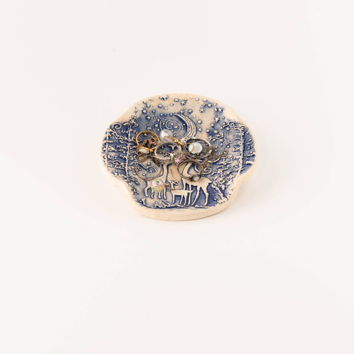 Blue Deer Moon Garden Spoon Rest
