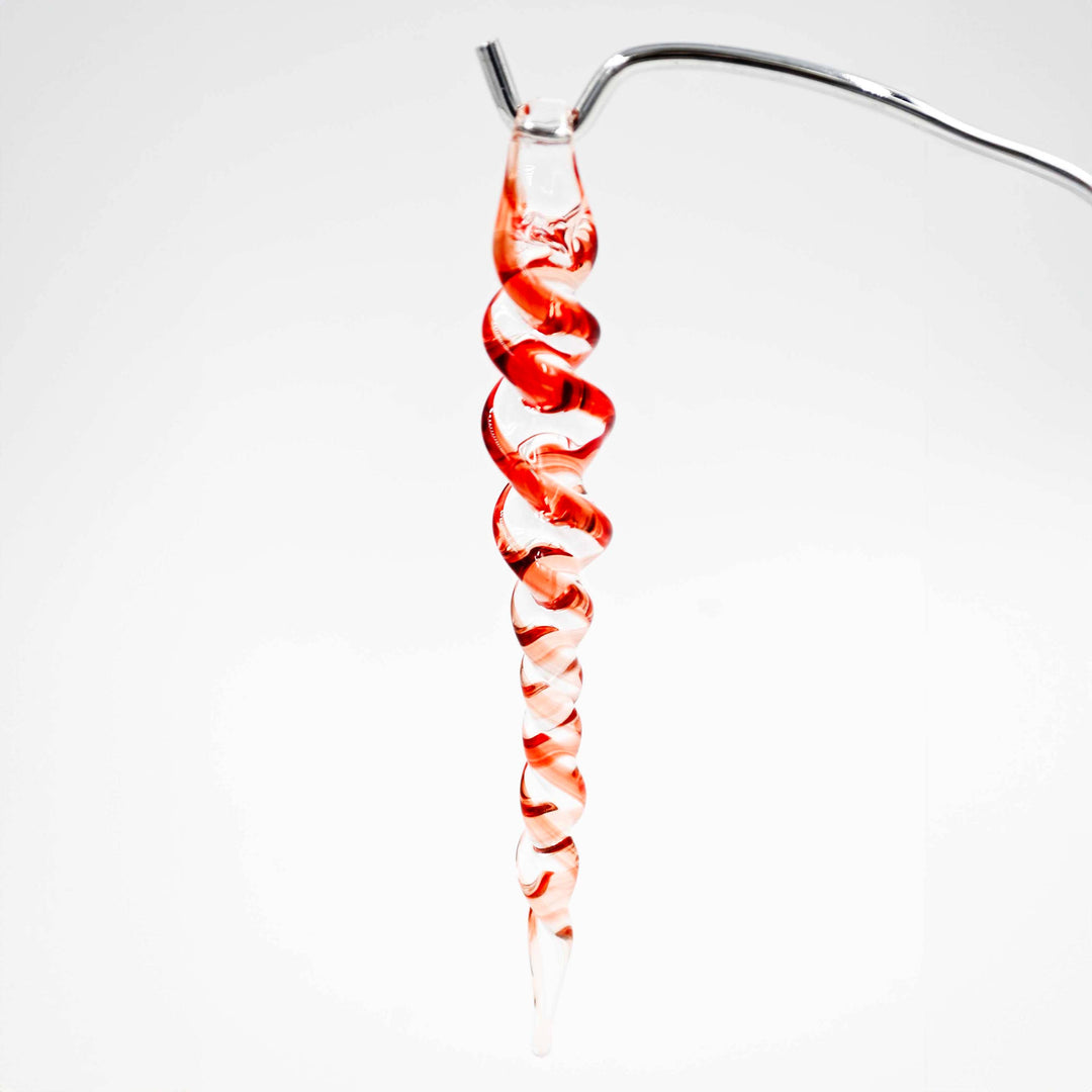 Red Striped Icicle Ornament