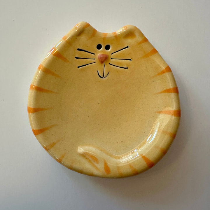 3" Cat Dish: Yellow Tiger