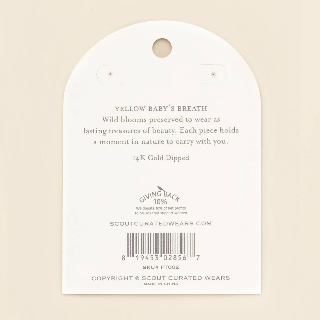 Pressed Flower Thread Earring - Yellow Baby&
