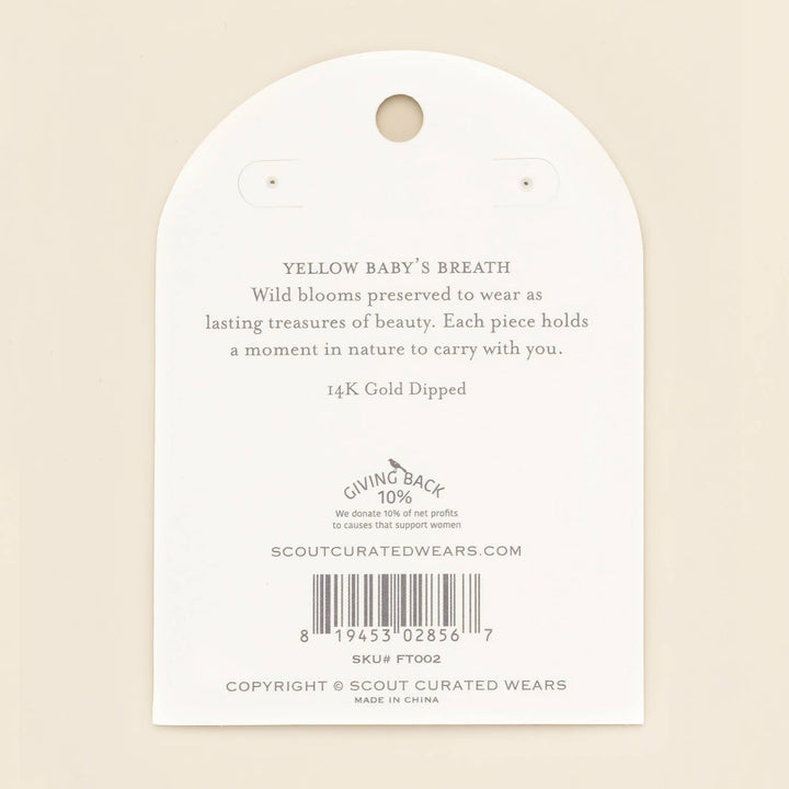 Pressed Flower Thread Earring - Yellow Baby&