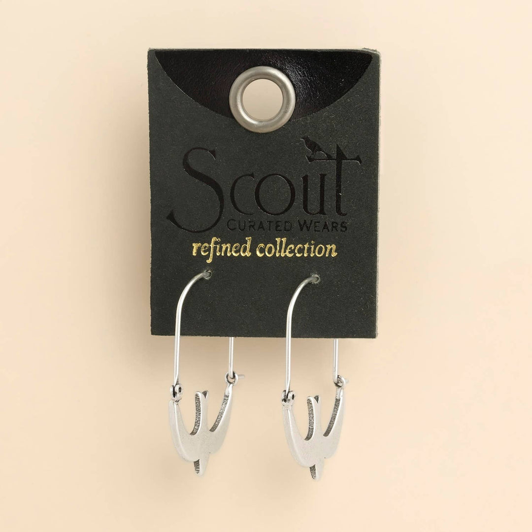 Swallow Hoop + Silver Refined Icon Earrings