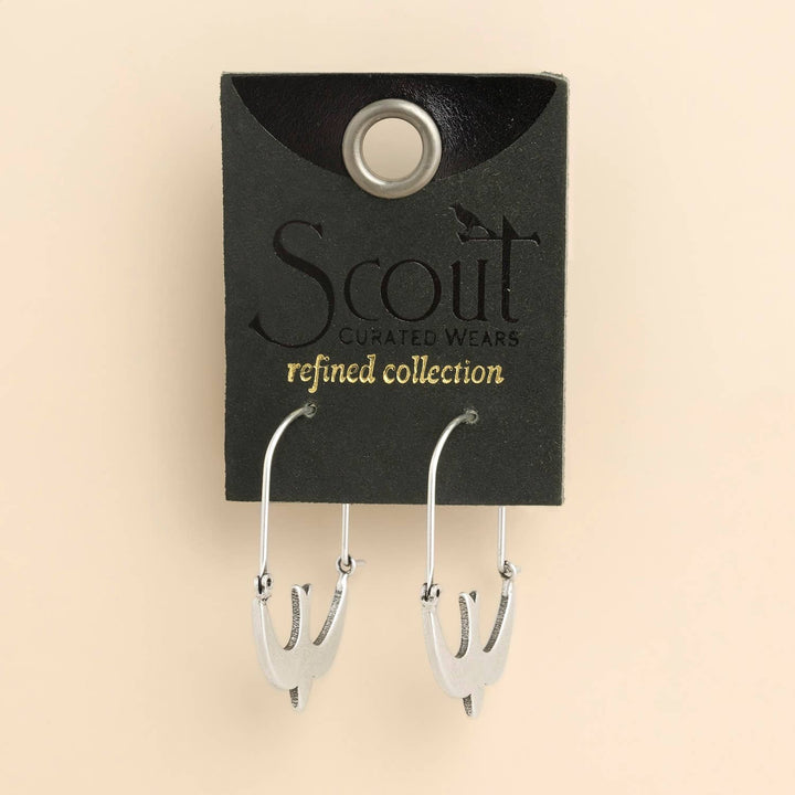 Swallow Hoop + Silver Refined Icon Earrings