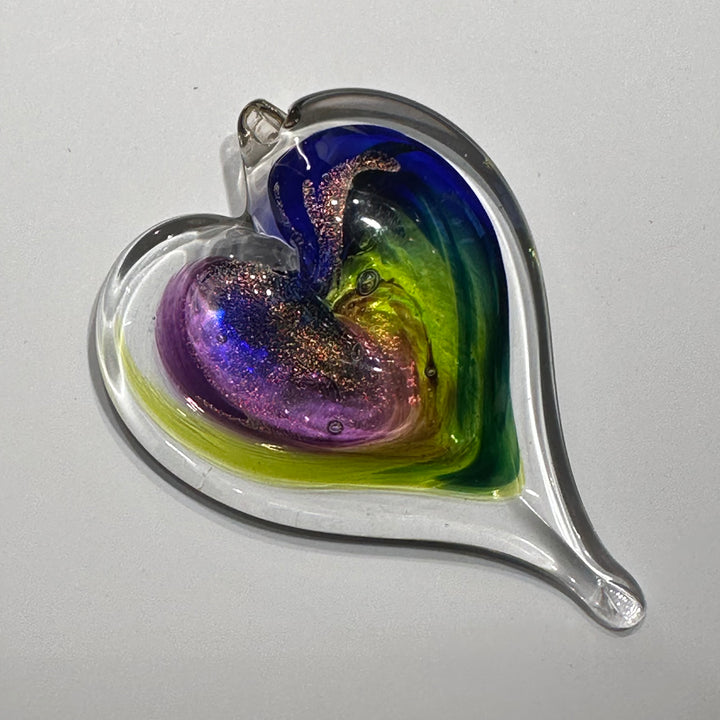 Small Glass Heart - Fiesta