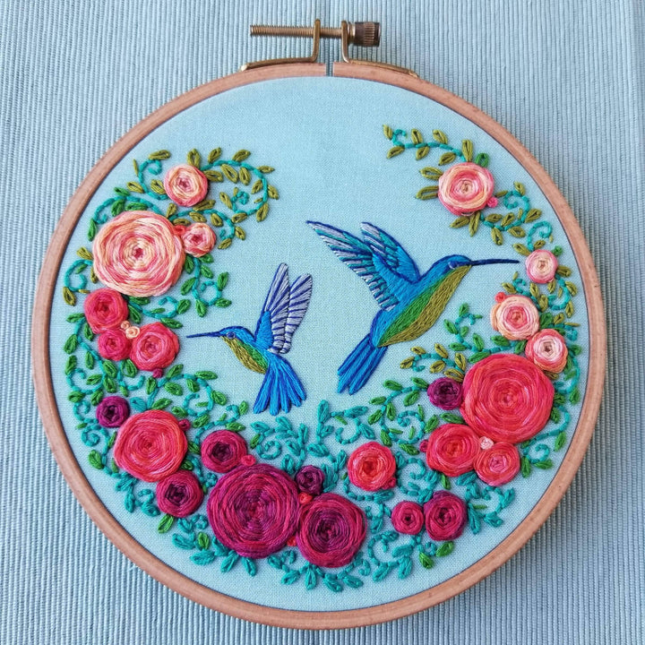 Summer Hummingbird Hand Embroidery Kit