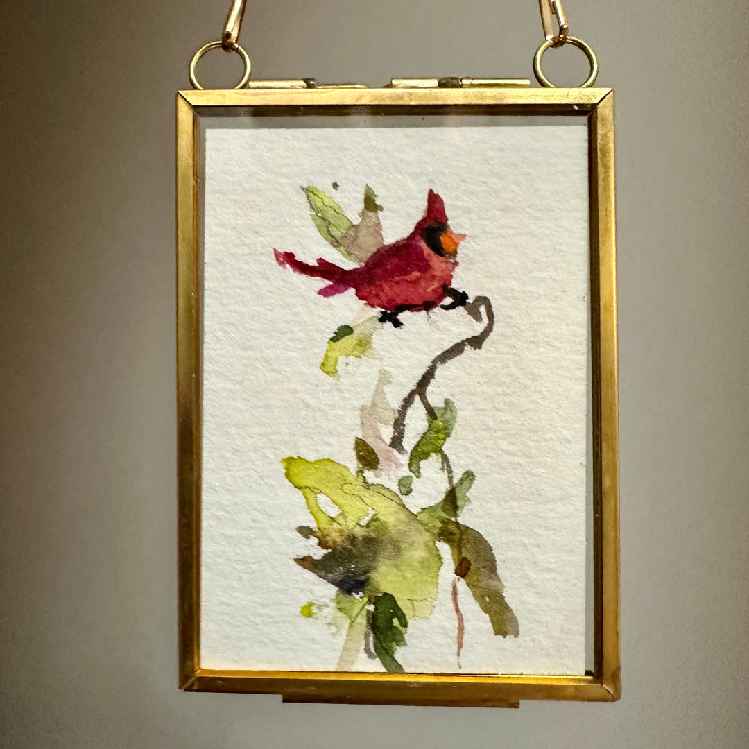 Mini Red Cardinal Perching
