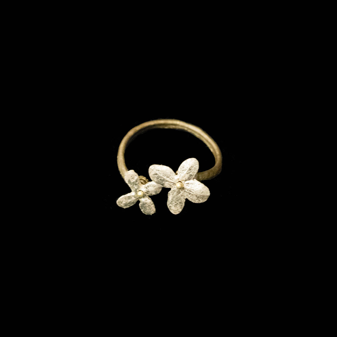 White Hydrangea Adjustable Ring