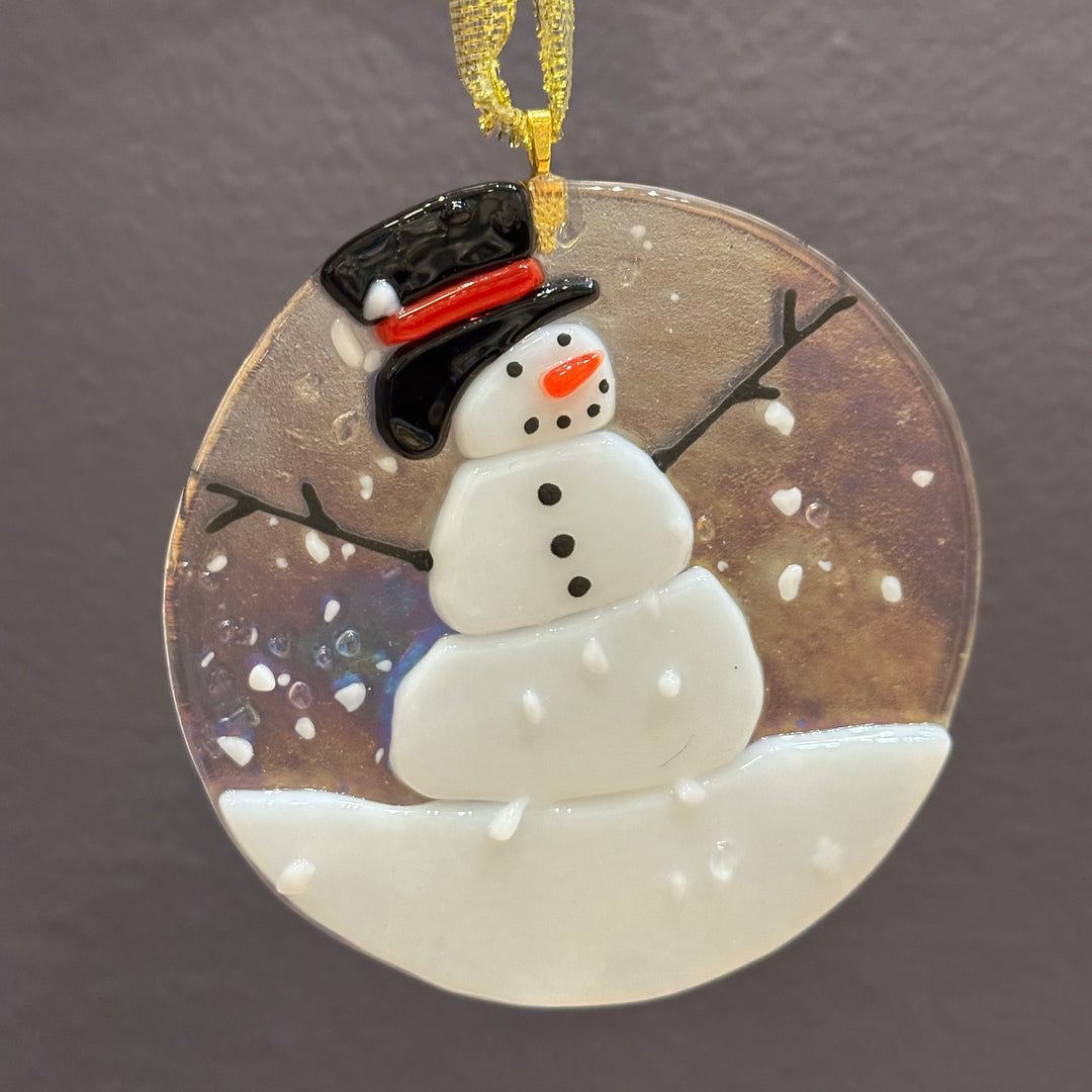 Snowman in a Snow Globe Ornament