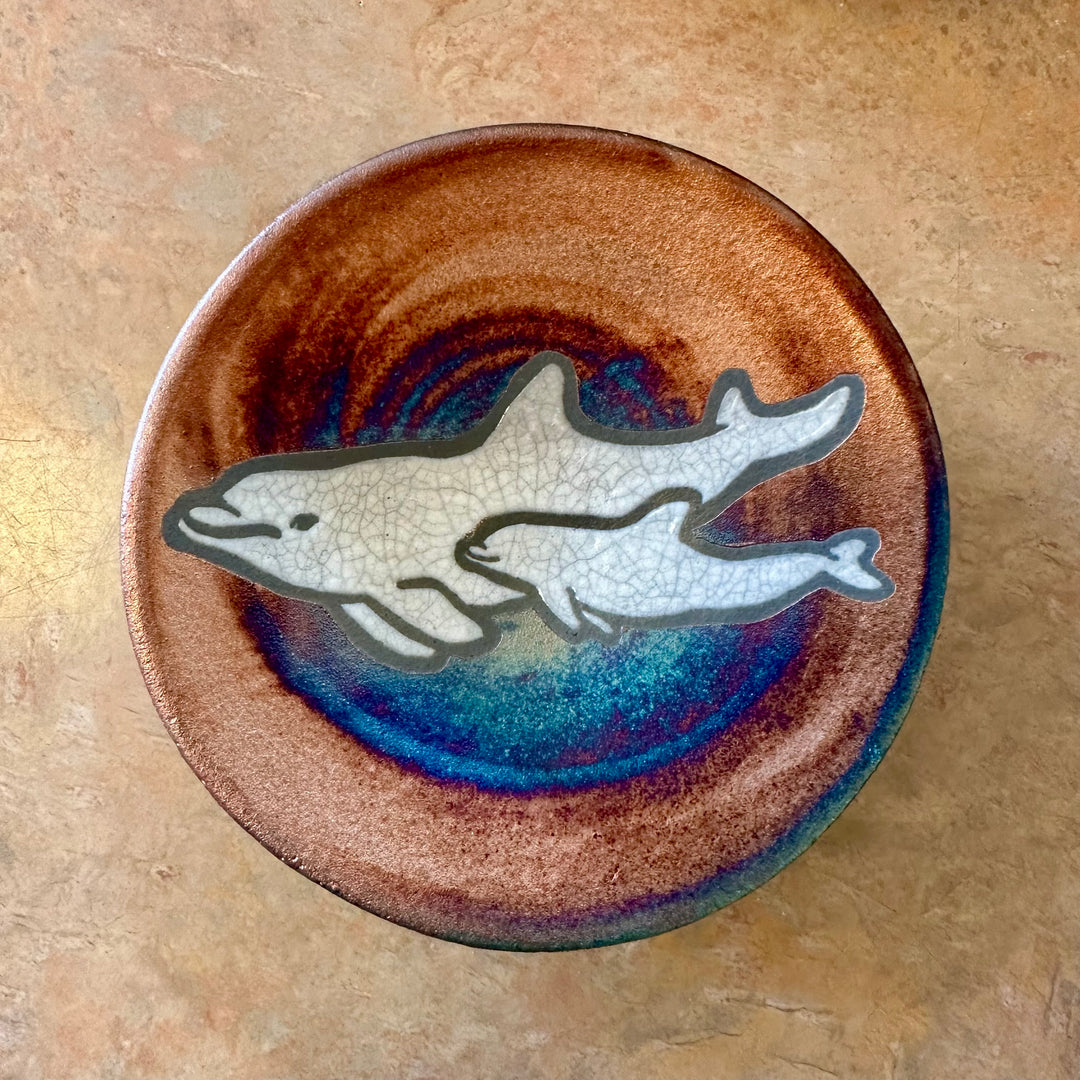 Small Silhouette Plate Dolphin