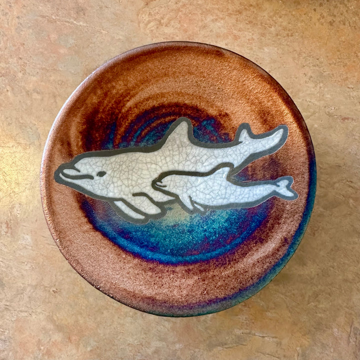 Small Silhouette Plate Dolphin
