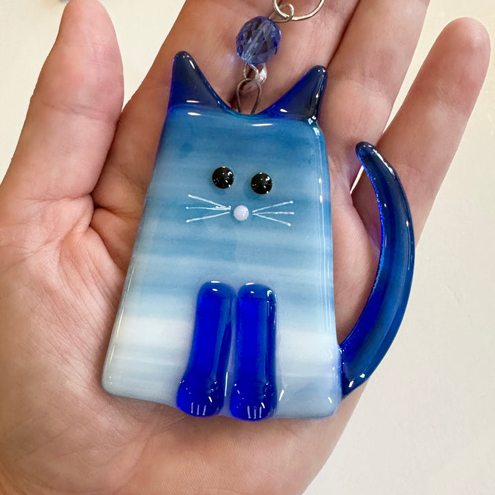 Blue Fat Cat Ornament