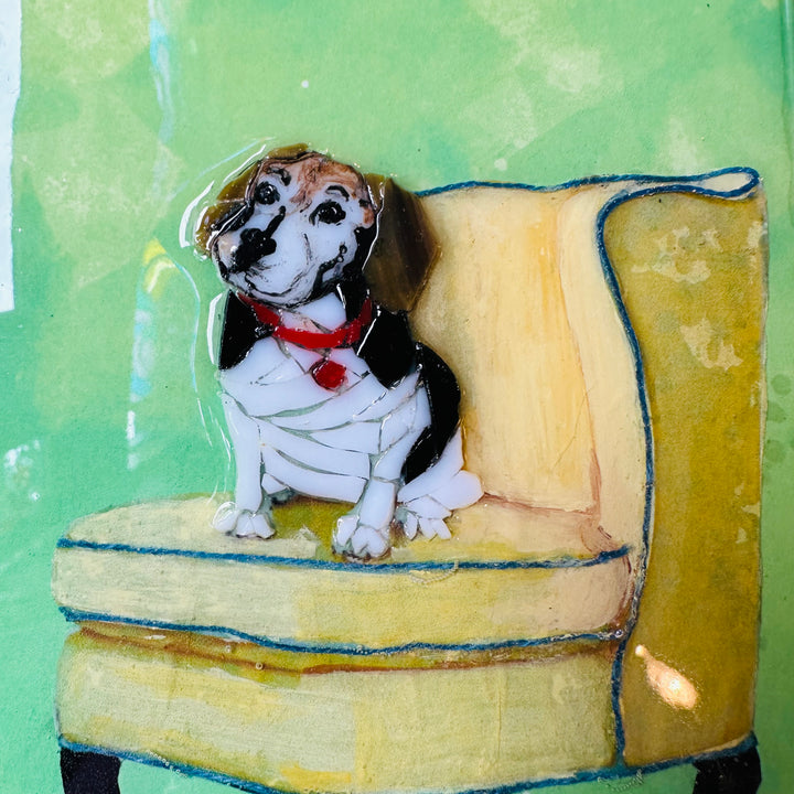 Beagle on a Yellow Chair Mosaic