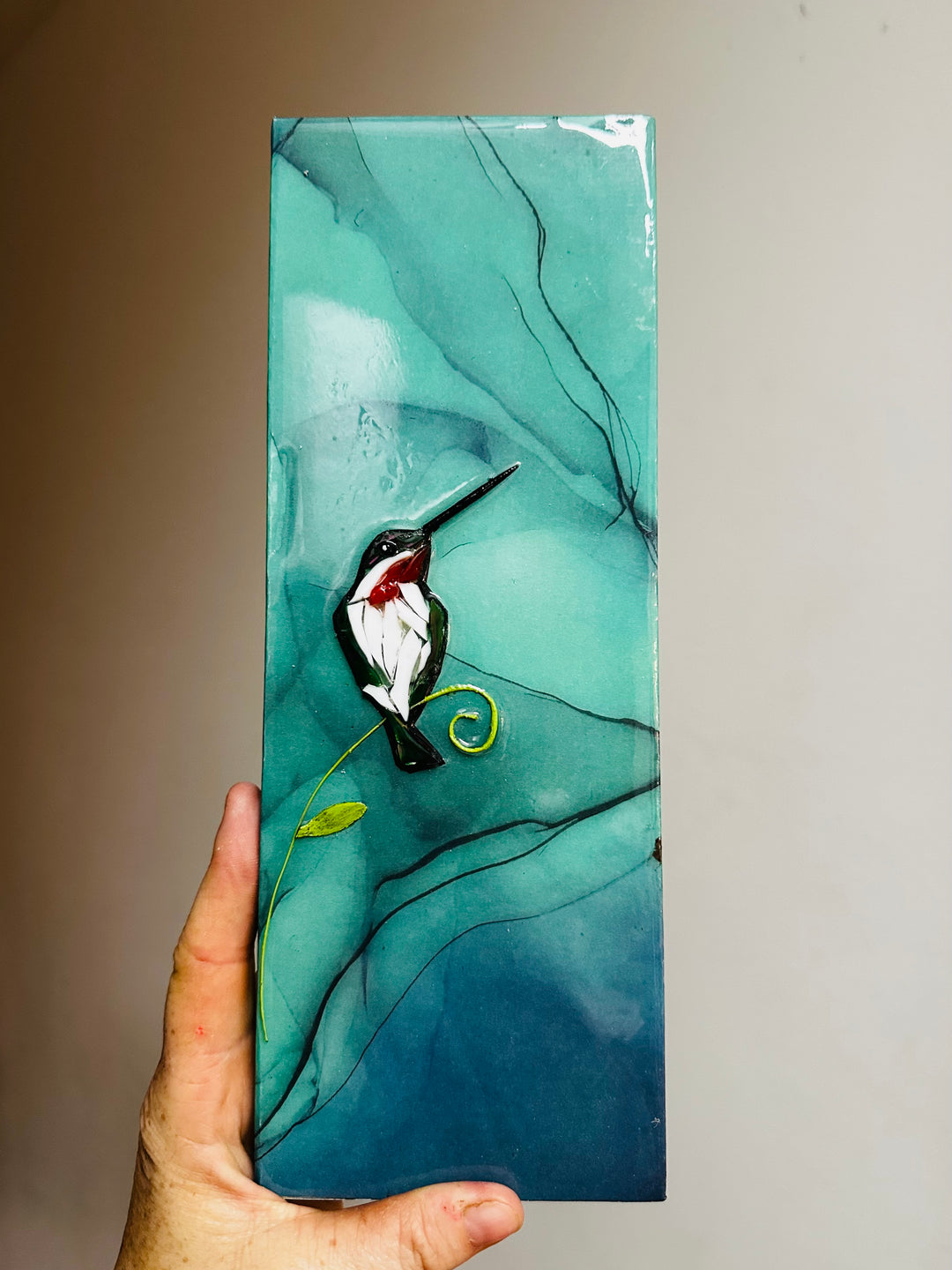 Hummingbird Mosaic Aqua
