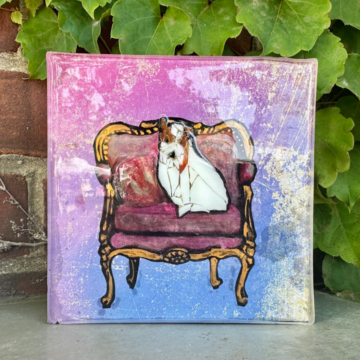 Terrier on a Pink Chair