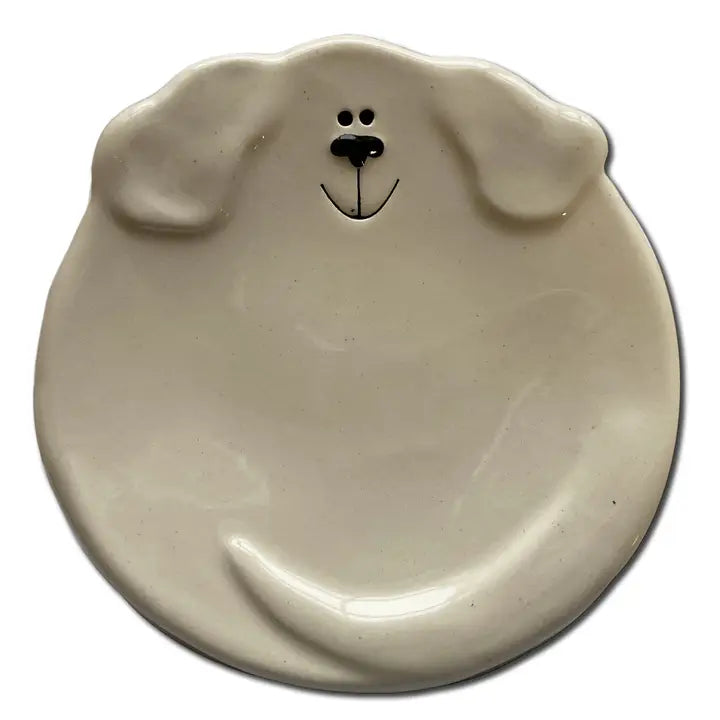 5" Dog Dish: Solid White