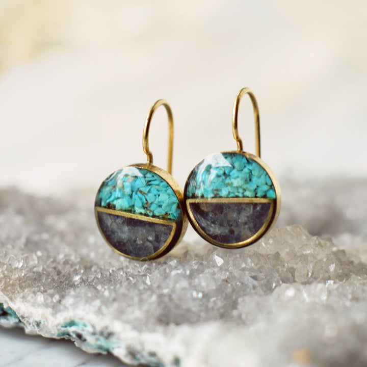 Crushed Gemstone Horizon Earrings