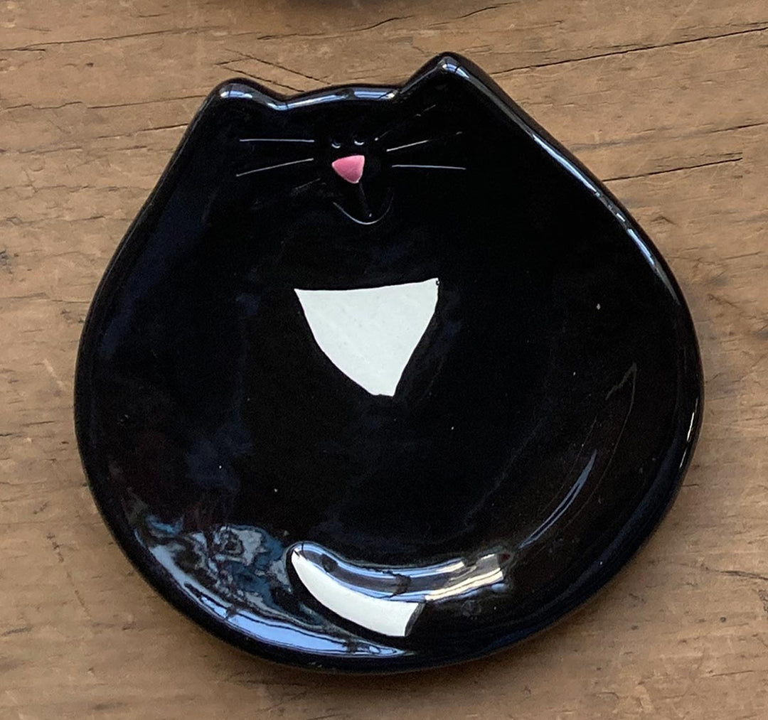 5" Cat Dish: Black Tuxedo