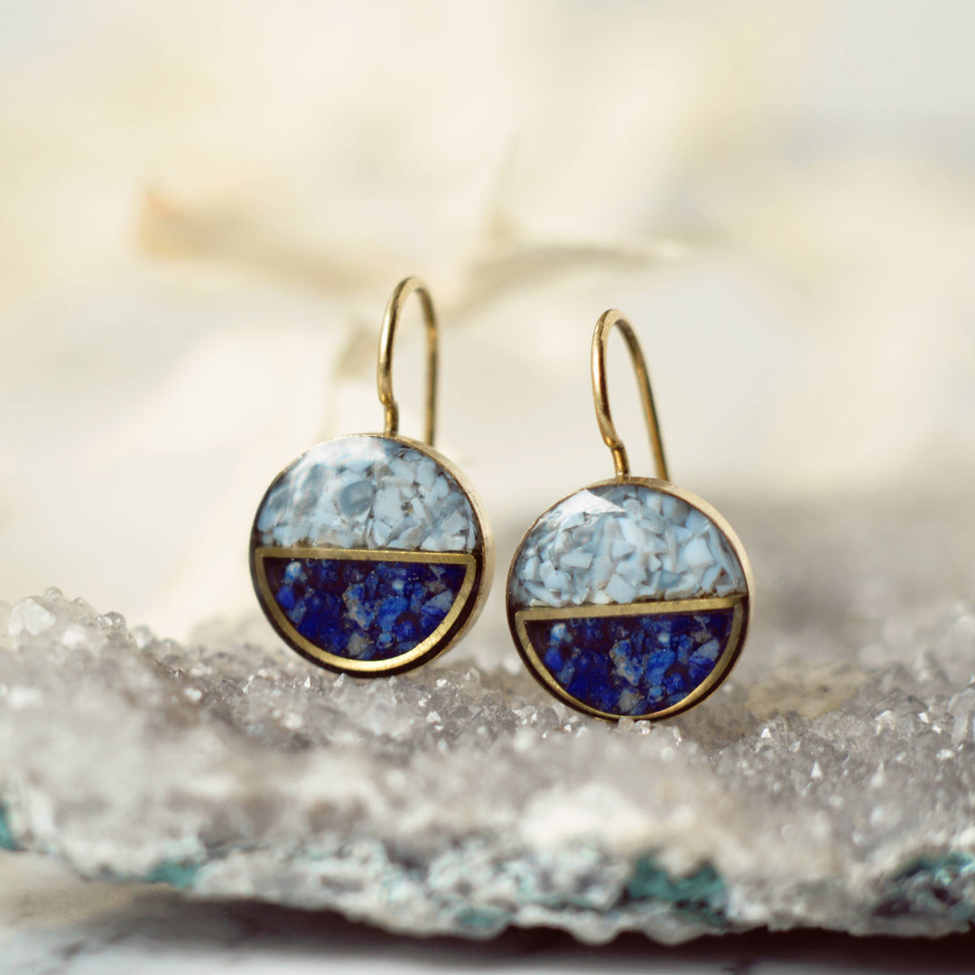 Crushed Gemstone Horizon Earrings