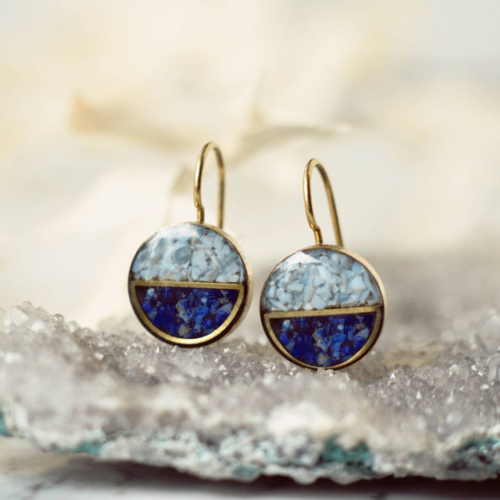 Crushed Gemstone Horizon Earrings