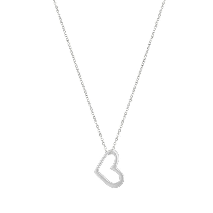 Small Open Heart Necklace in Sterling Silver