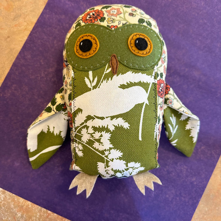 Plushie Owl Green Floral