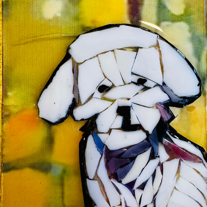 White Dog in Woods Mosaic