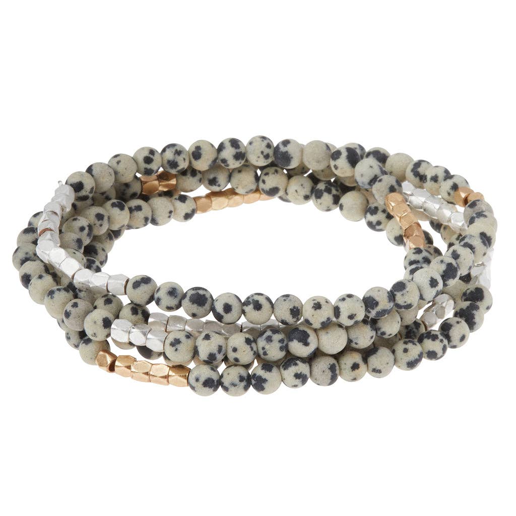 Stone Wrap: Dalmatian Jasper Gold+Silver
