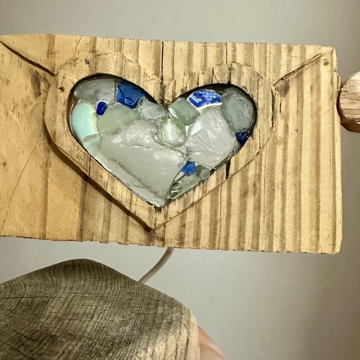 Driftwood + Beach Glass Winged Love Letter