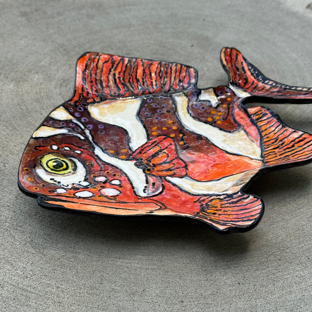 Fish Dish Extra Large Red + Orange