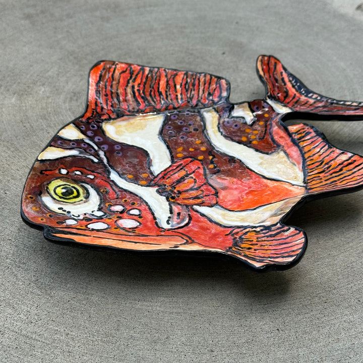 Fish Dish Extra Large Red + Orange