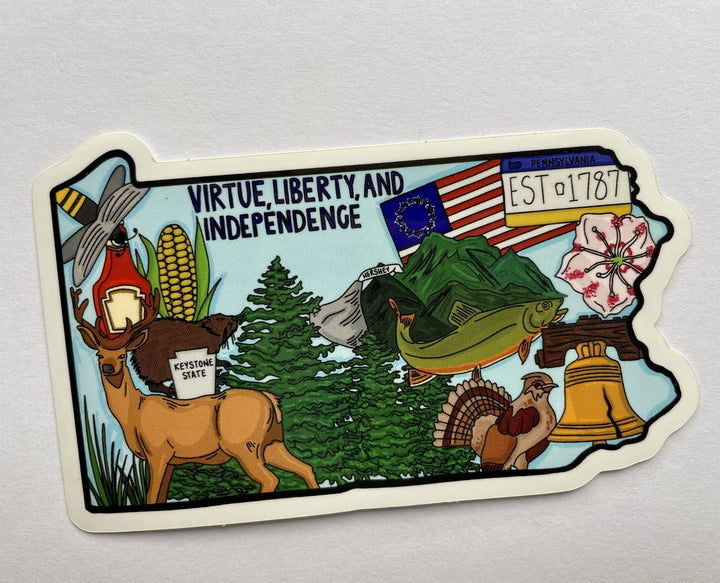 Pennsylvania Symbols Sticker
