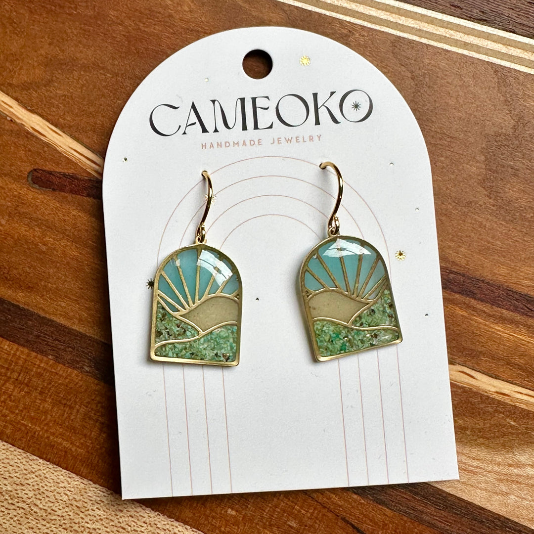 Colorful Landscape Sunrise Earrings