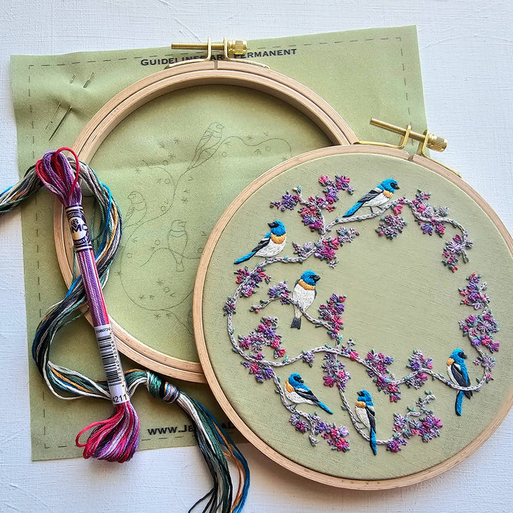 Birds & Blooms Hand Embroidery Kit