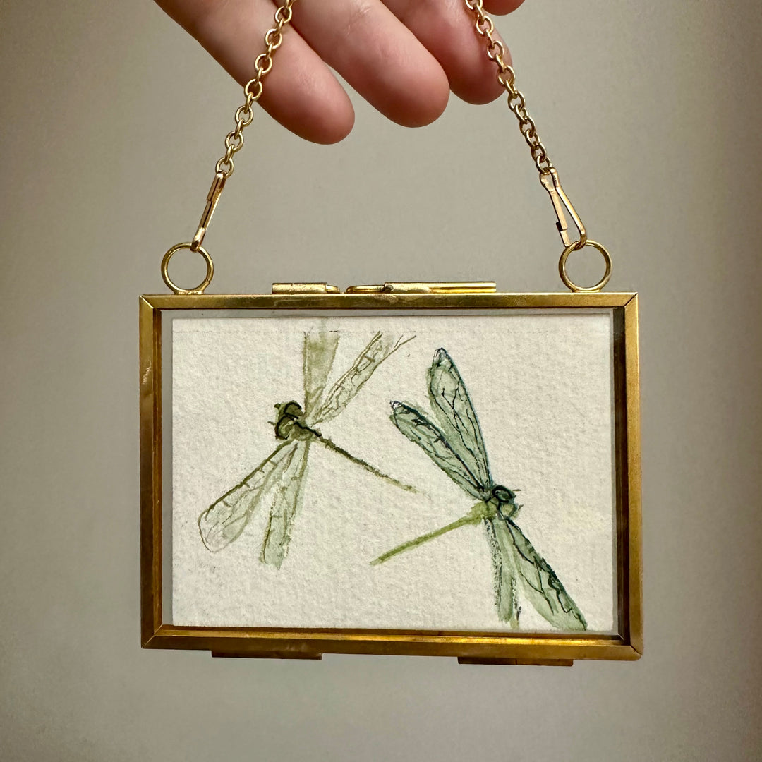 Mini Green Dragonfly Pair