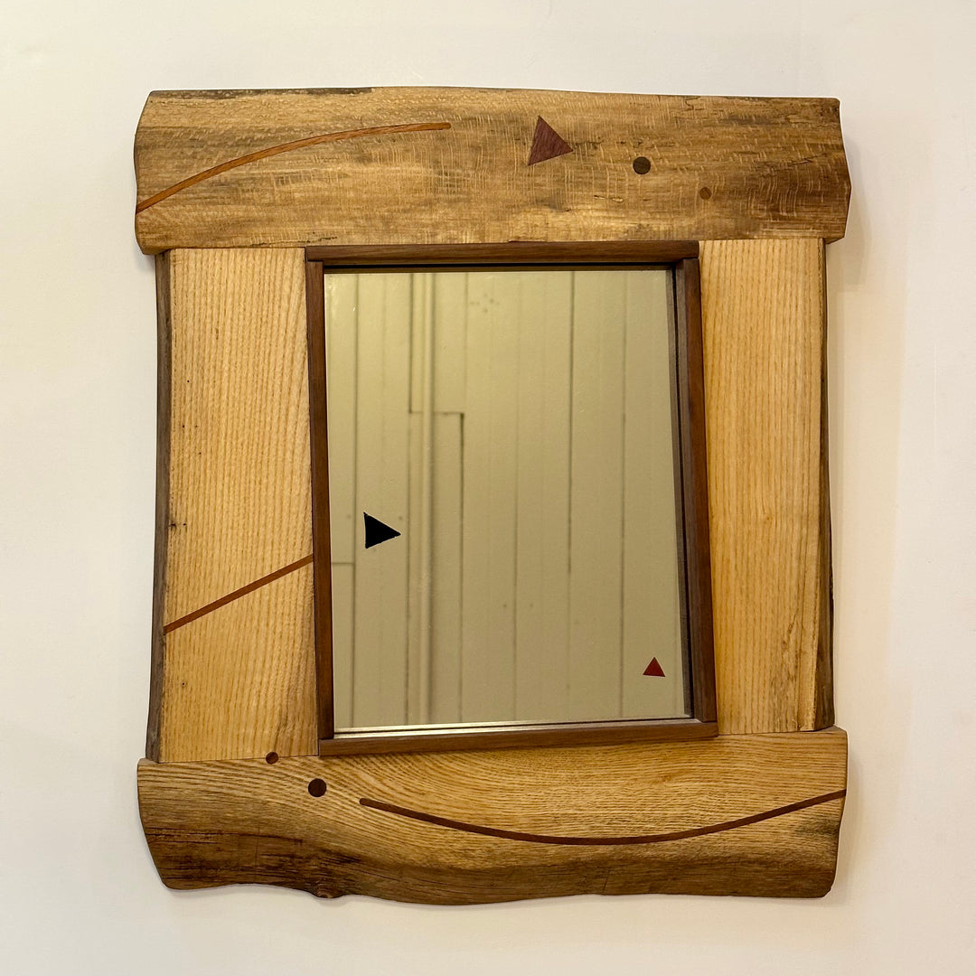 Medium Wooden Mirror Oak + Walnut