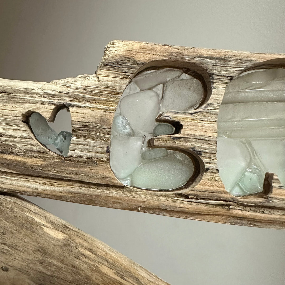 Driftwood + Beach Glass Floating Erie Stand Large